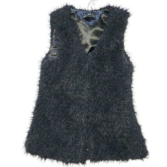 Kenneth Blake Black Faux Fur Vest Size Small - Picture 1 of 7